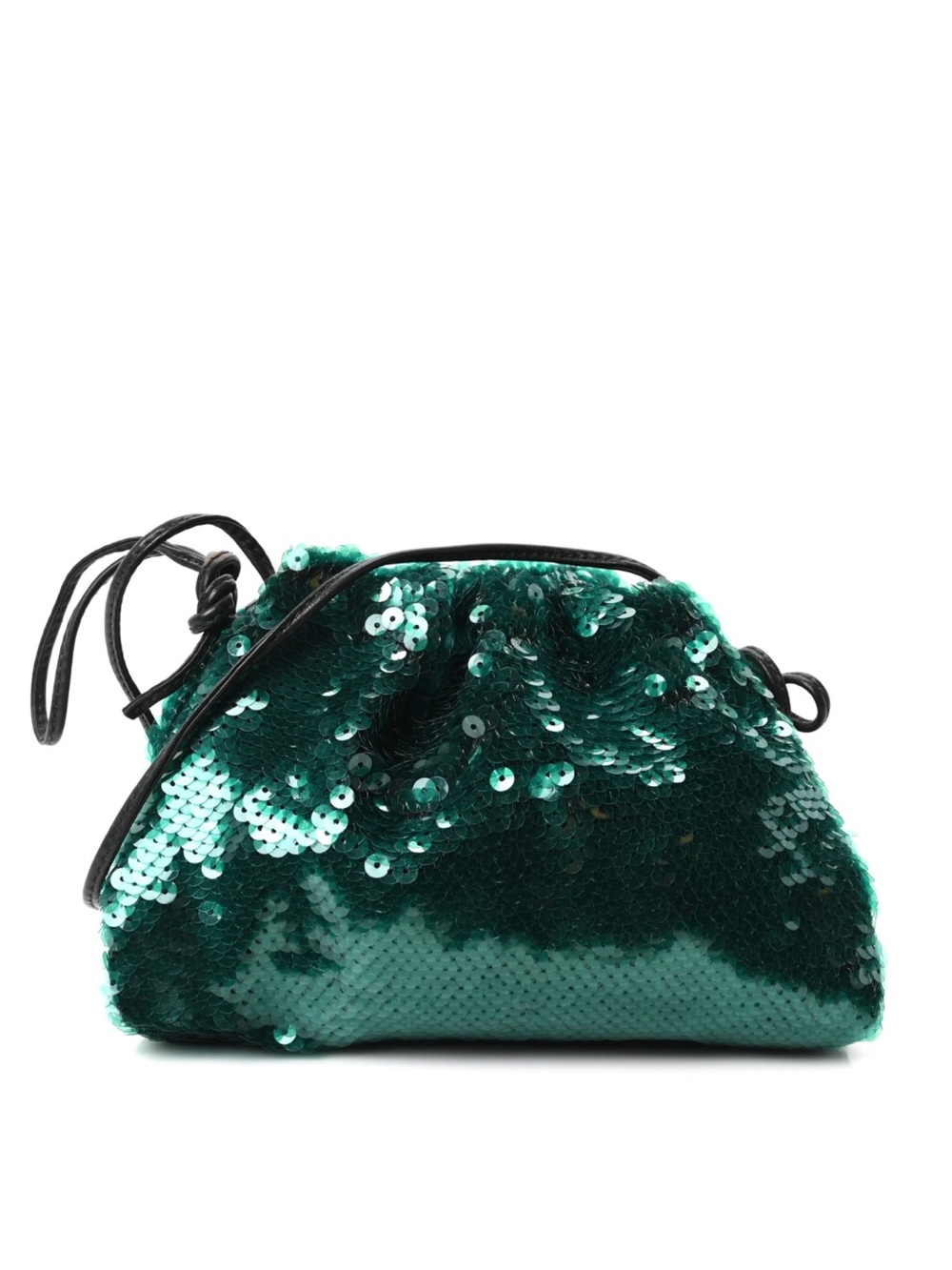 Bottega Veneta Emerald Green Sequin Pouch Bag